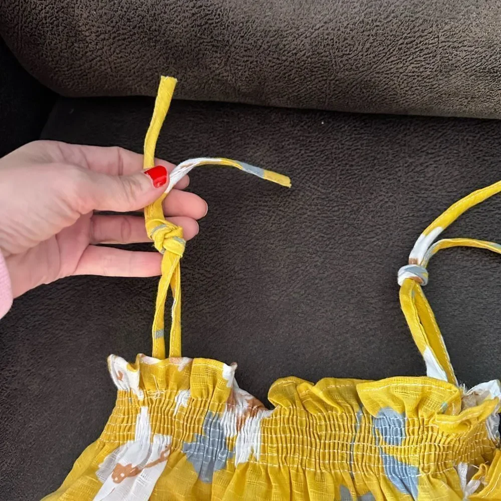 NEW Yellow Floral Smocked Top/dress and Bloomers Set
